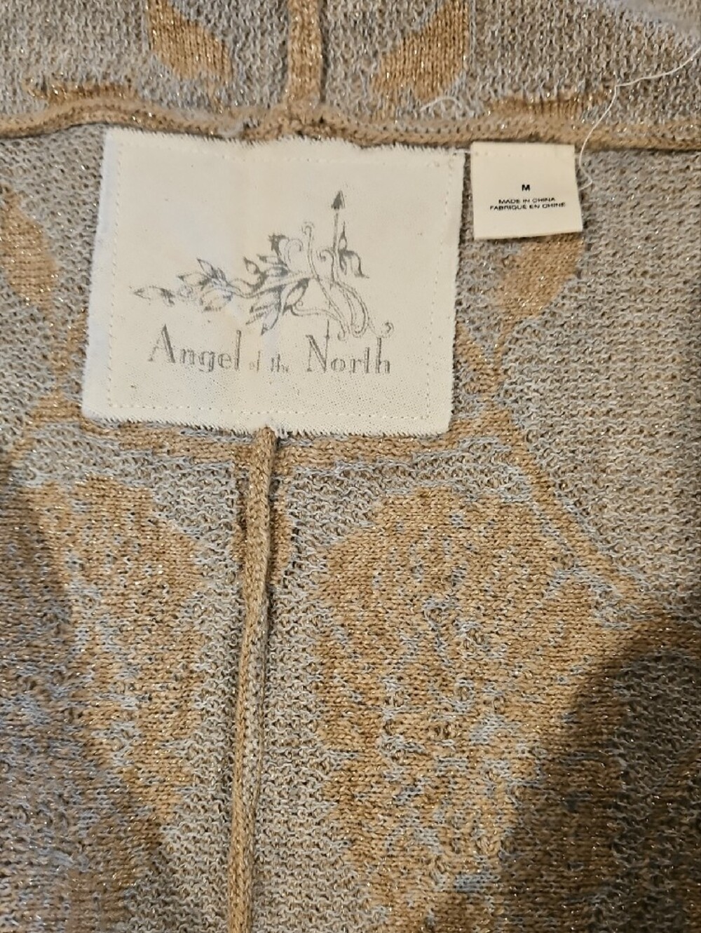 Anthropologie Knit Poncho with Metallic Thread & Fringe 0176